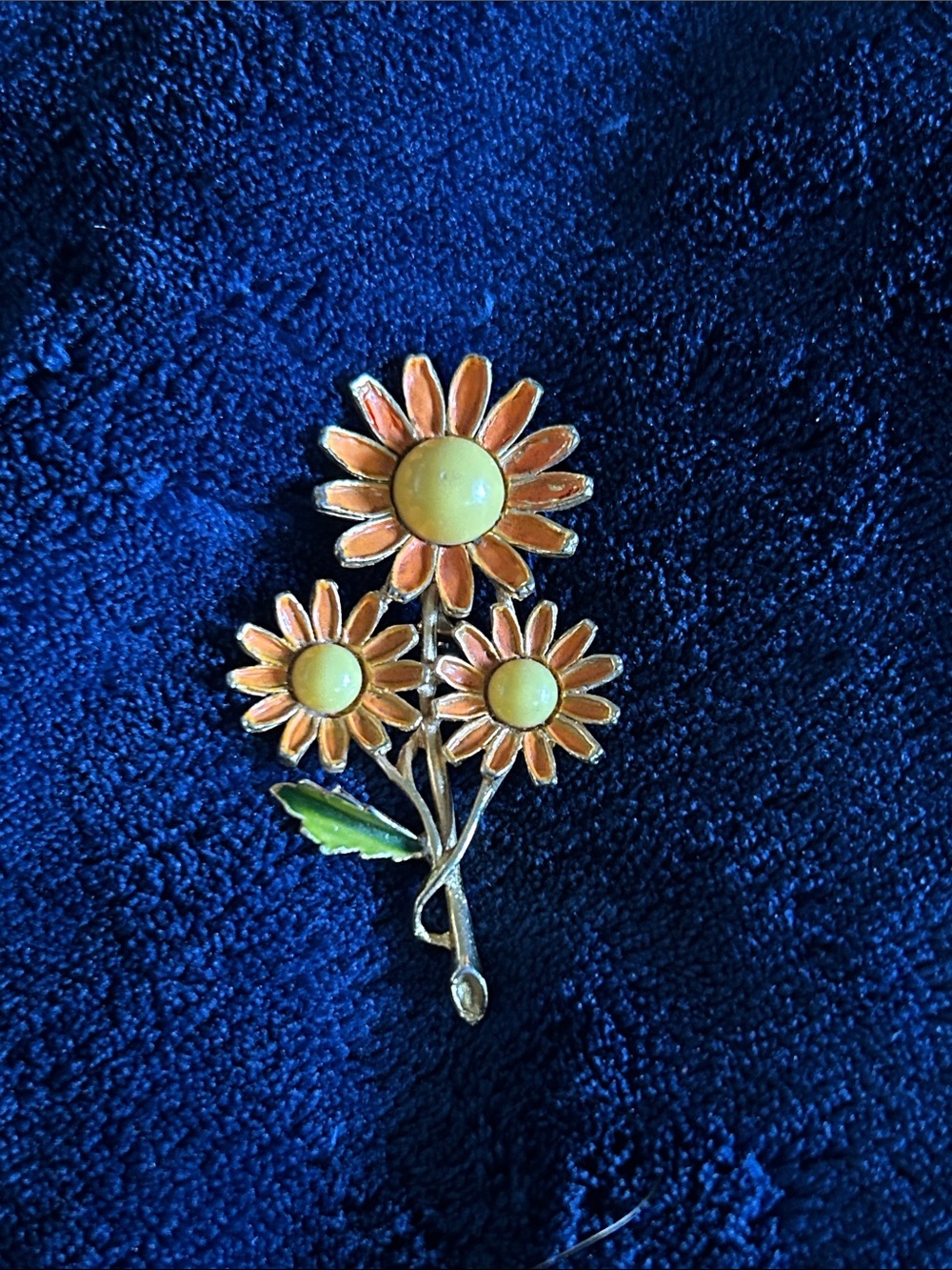 Weiss  Daisy Enamel Pin Brooch